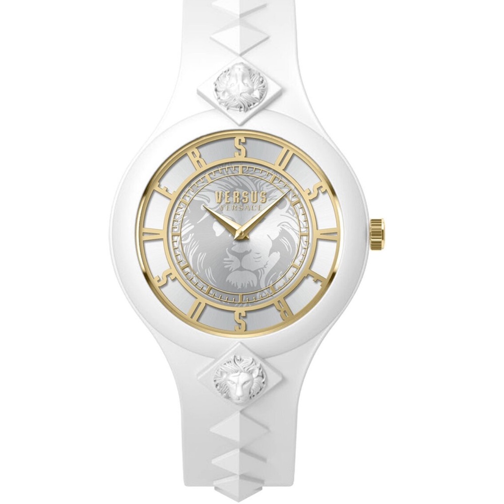 Brand New Versus Versace Fire Island White and Gold Watch with Luxurious Design
